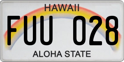 HI license plate FUU028