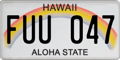 HI license plate FUU047