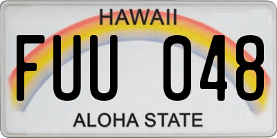 HI license plate FUU048