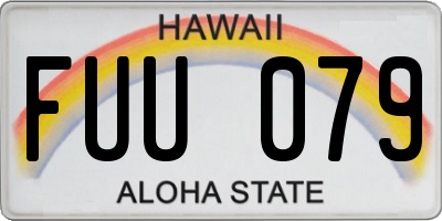 HI license plate FUU079