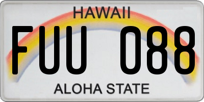 HI license plate FUU088