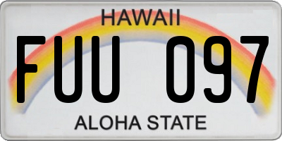 HI license plate FUU097