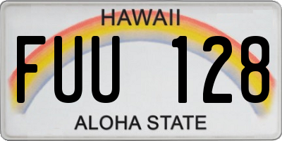 HI license plate FUU128