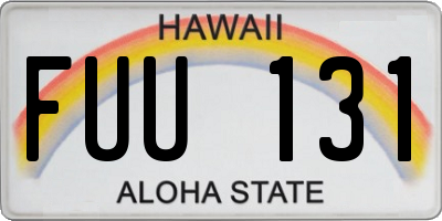 HI license plate FUU131