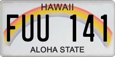 HI license plate FUU141