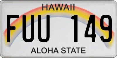 HI license plate FUU149