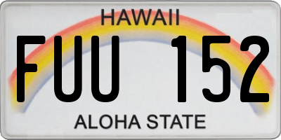 HI license plate FUU152