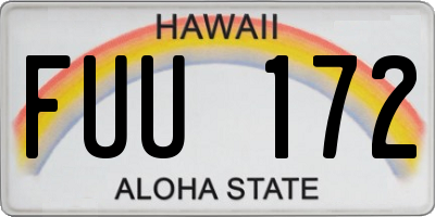 HI license plate FUU172