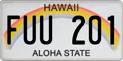 HI license plate FUU201