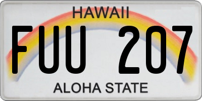HI license plate FUU207