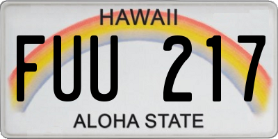 HI license plate FUU217