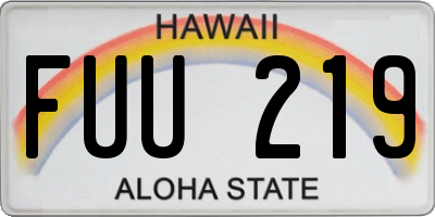 HI license plate FUU219
