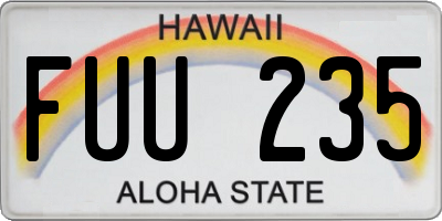 HI license plate FUU235