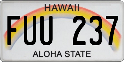 HI license plate FUU237