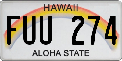 HI license plate FUU274