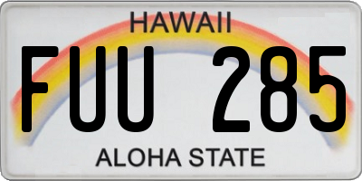 HI license plate FUU285