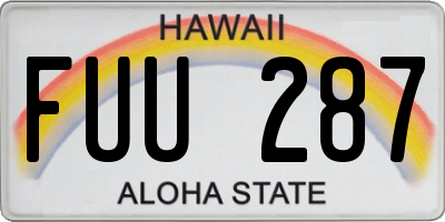 HI license plate FUU287