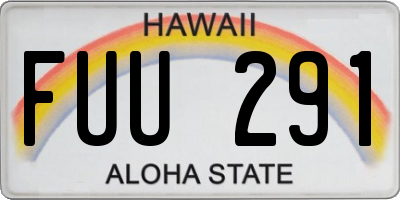 HI license plate FUU291