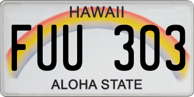 HI license plate FUU303