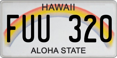 HI license plate FUU320