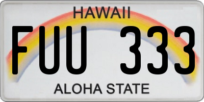 HI license plate FUU333