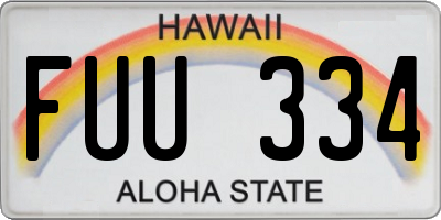 HI license plate FUU334