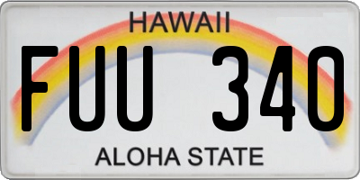 HI license plate FUU340