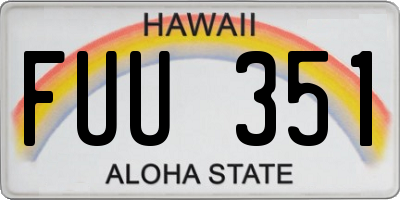HI license plate FUU351