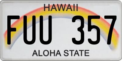 HI license plate FUU357