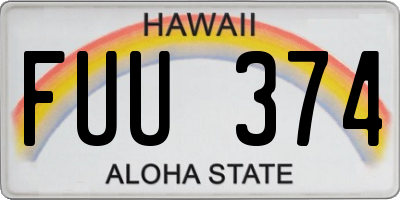 HI license plate FUU374