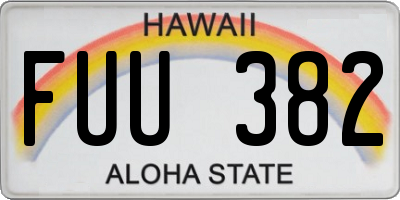 HI license plate FUU382
