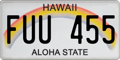 HI license plate FUU455