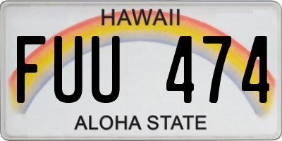 HI license plate FUU474