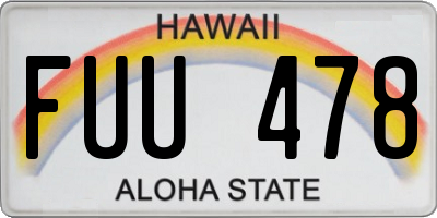 HI license plate FUU478
