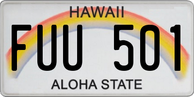 HI license plate FUU501