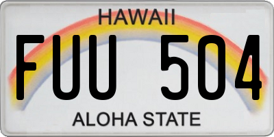 HI license plate FUU504