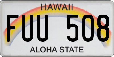 HI license plate FUU508