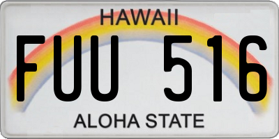 HI license plate FUU516