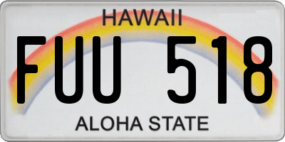 HI license plate FUU518