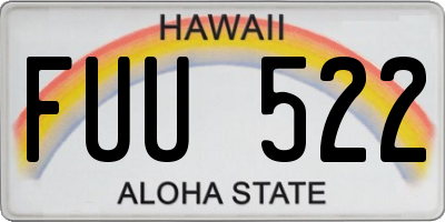 HI license plate FUU522