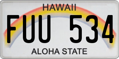 HI license plate FUU534