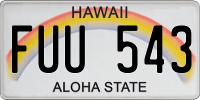HI license plate FUU543