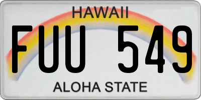 HI license plate FUU549