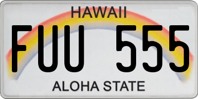 HI license plate FUU555