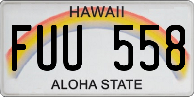 HI license plate FUU558