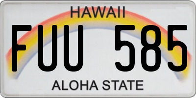 HI license plate FUU585
