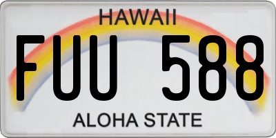 HI license plate FUU588