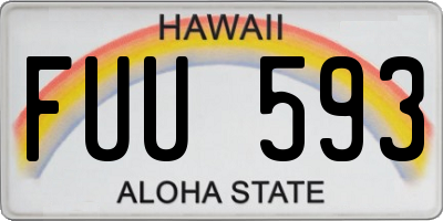HI license plate FUU593
