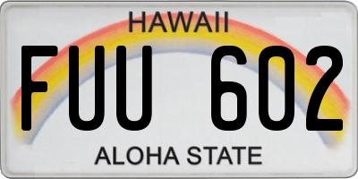HI license plate FUU602