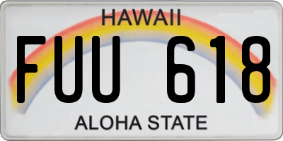HI license plate FUU618